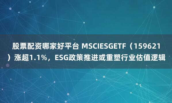 股票配资哪家好平台 MSCIESGETF（159621）涨超1.1%，ESG政策推进或重塑行业估值逻辑